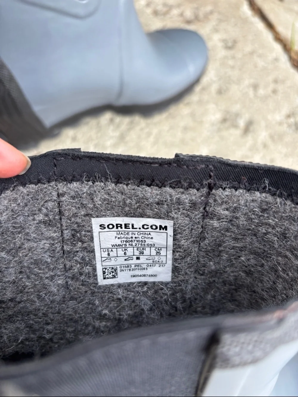 Sorel Women's Gray Joan Rain Wedge   Chelsea Style Waterproof Rain Boots. NWT. 8